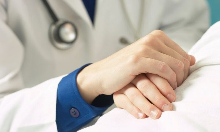 Doctor supports patient with prostatitis